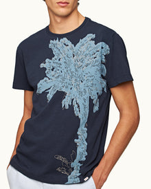 Ob Classic Tee Midnight Navy Embroidery Palm Tree Classic Fit T-shirt | Midnight Navy