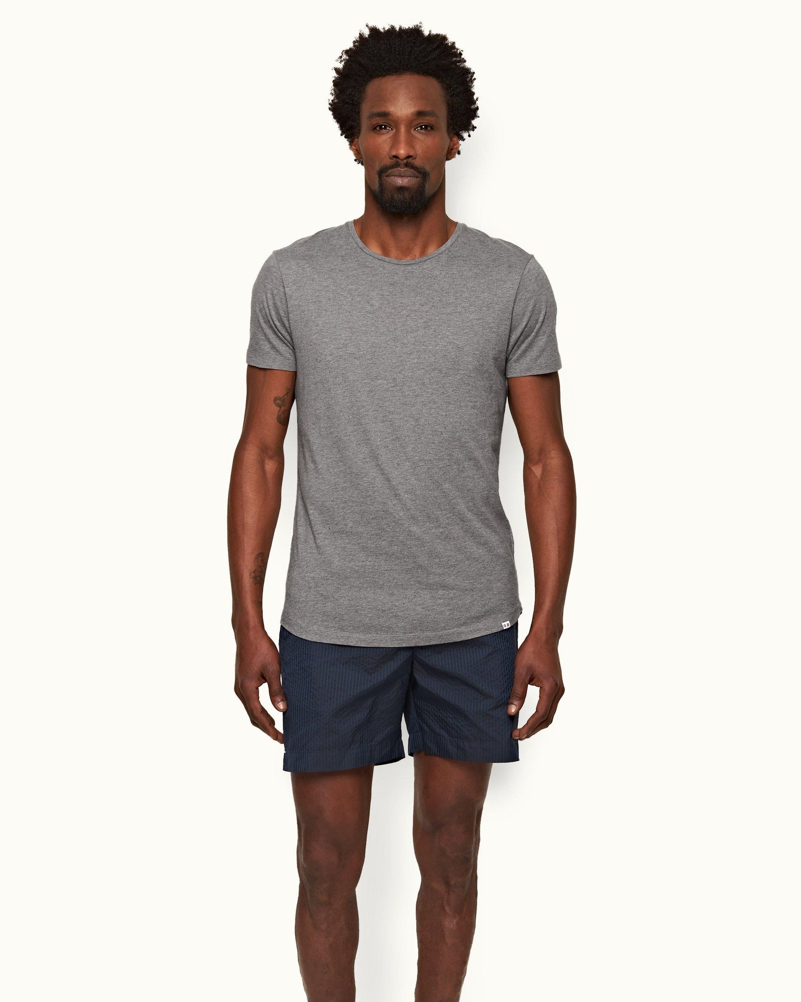 Cinder Tailored Fit Crewneck Cotton-Silk T-shirt | Cinder