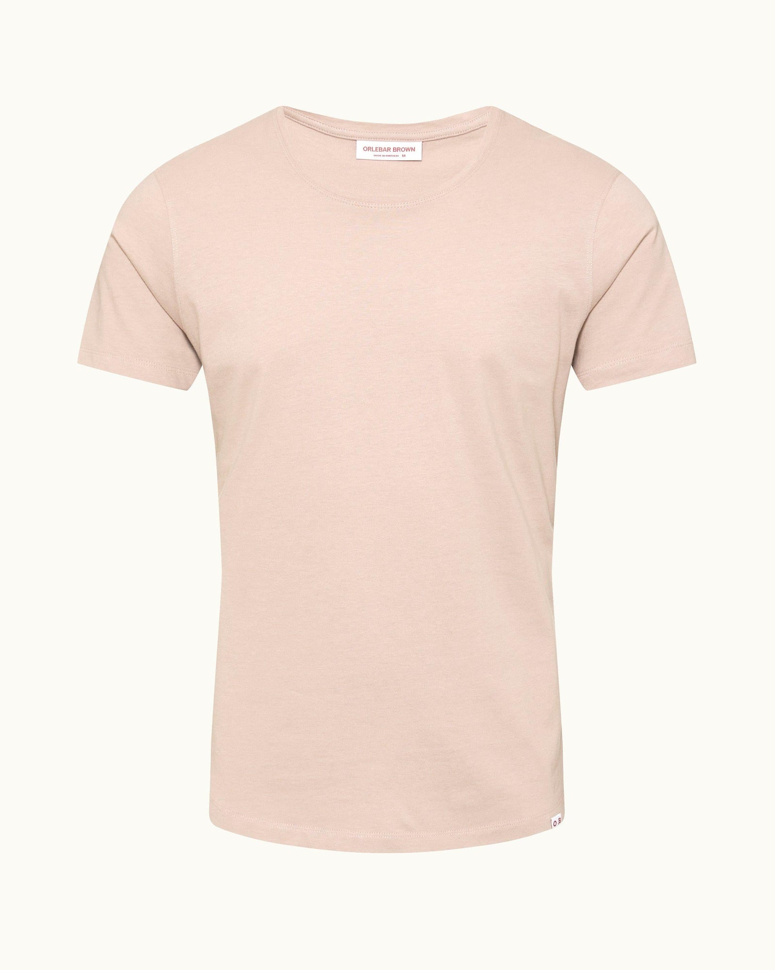 Crew Neck Cotton-Silk T-shirt In Seashell Pink | Seashell Pink