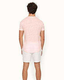 Ob-T Linen Rose Tailored Fit Crewneck Linen T-shirt | Rose
