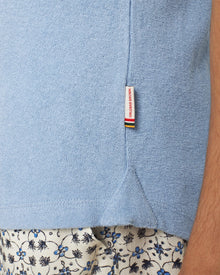 Ob-T Towelling Crew Neck Organic Cotton Towelling T-shirt In Blue Ash | Blue Ash