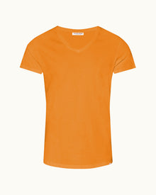 Ob-V Tailored Fit V-neck T-Shirt In Ember | Ember
