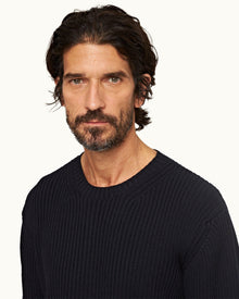 Night Iris Classic Fit Merino Knit Jumper | Night Iris
