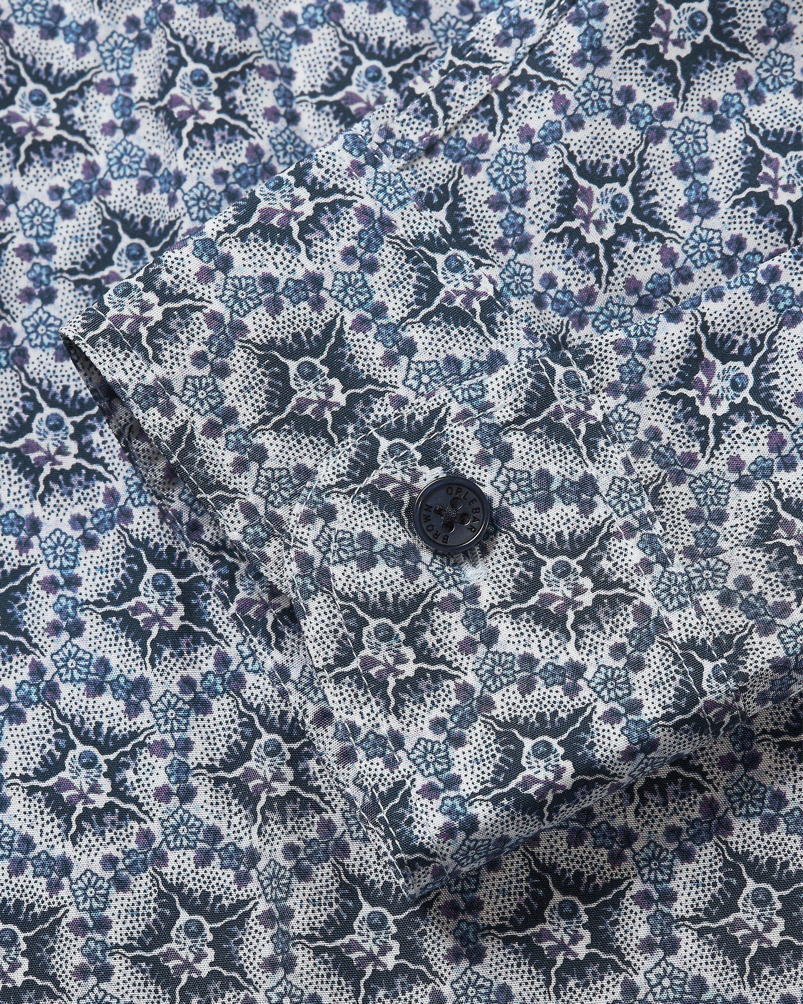 Ridley Azul Blue Roseate Print Relaxed Fit Overhead Shirt | Azul Blue