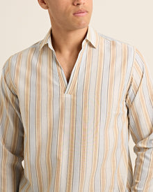 Men | Ridley Shirt | Blue/Biscuit Stripe