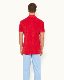 Dr No Towelling Polo Red 007 Ryder Dr. No Towelling Polo Shirt | Red