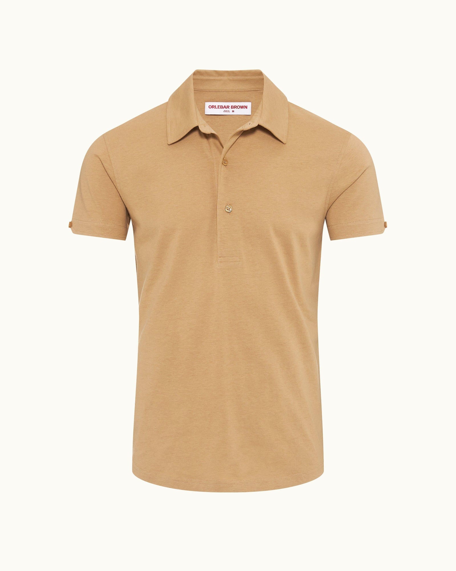 Sebastian Silk Biscuit Tailored Fit Cotton-Silk Polo Shirt | Biscuit