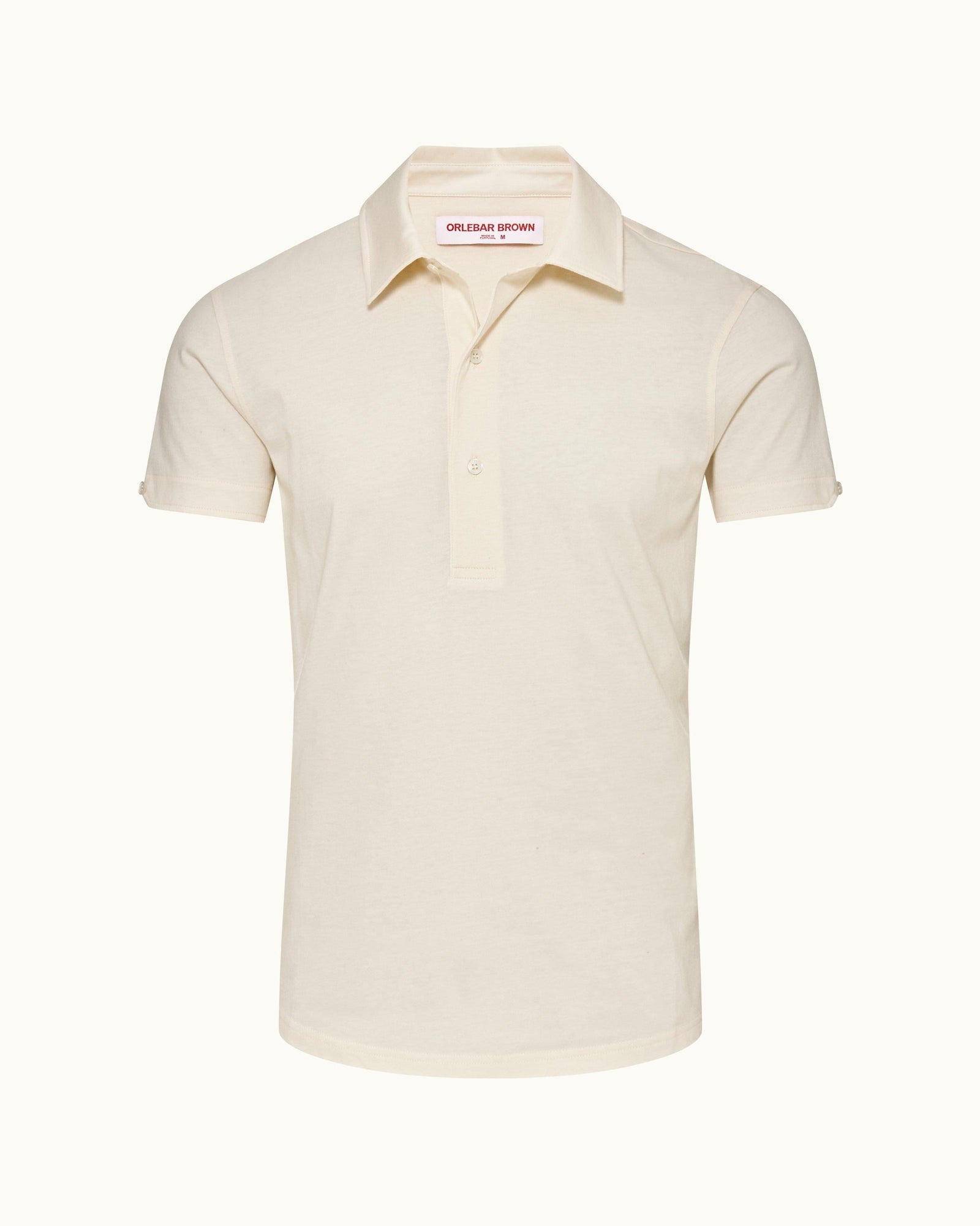 Sebastian Cotton Silk 007 White Sand Tailored Fit Short-Sleeve Cotton-Silk Polo Shirt | White Sand