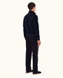 Night Iris Contrast Binding Double-Faced Towelling Sweatpants | Night Iris