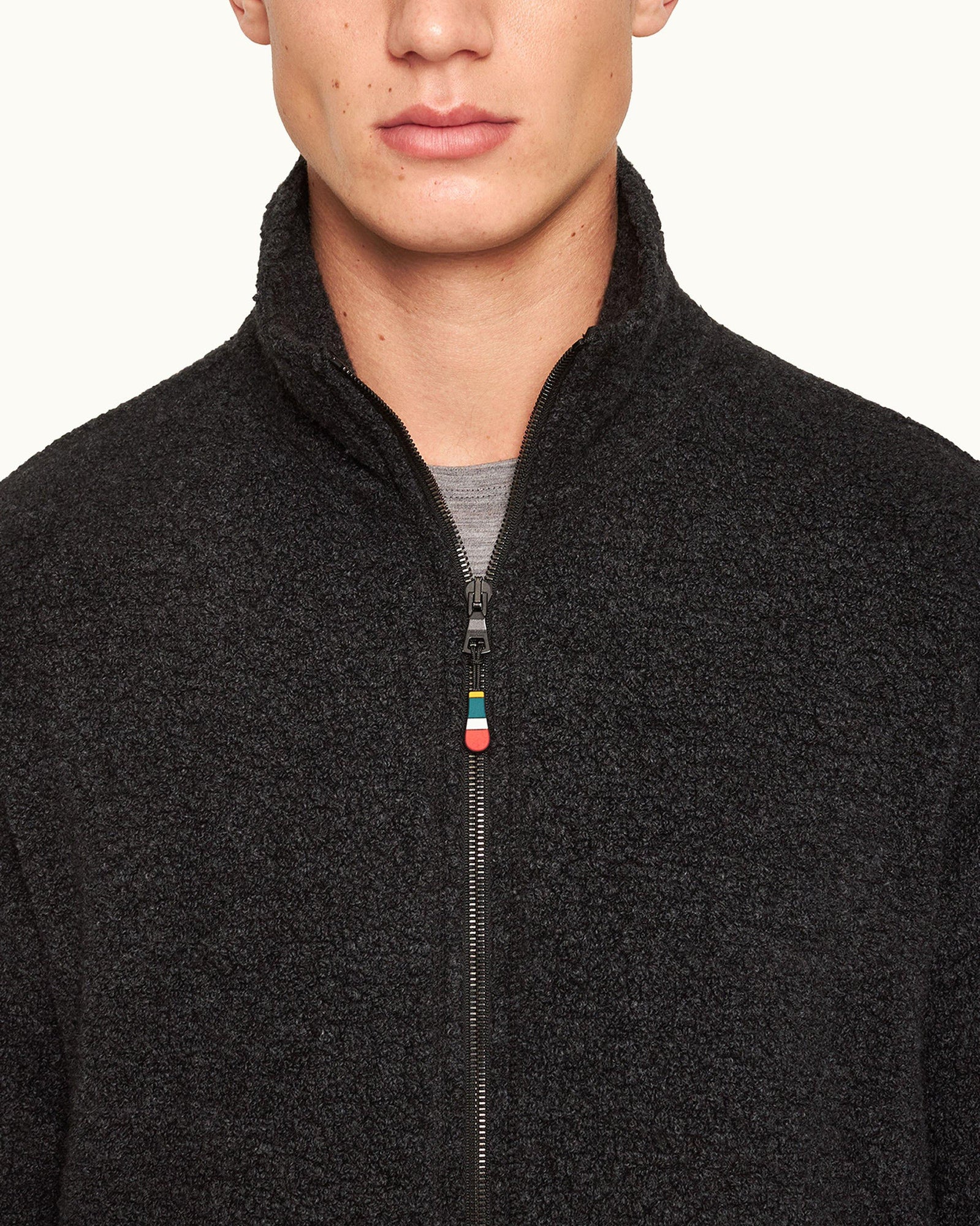 Senon Volcano Ash Grey Relaxed Fit Funnel Neck Sweatshirt | Volcano Ash Grey