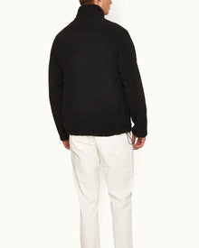 Senon Volcano Ash Grey Relaxed Fit Funnel Neck Sweatshirt | Volcano Ash Grey