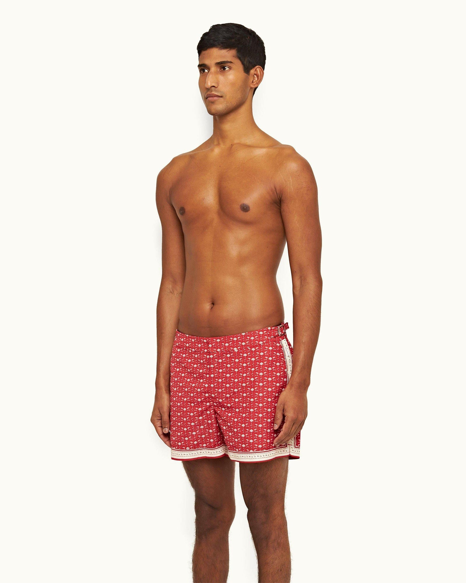 Vermillion/Sea Mist Bandana Shorter-Length Swim Shorts | Vermillion/Sea Mist