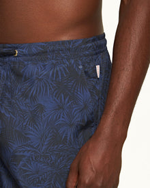 Setter Drawcord Midnight Navy Palmed Shorter-Length Drawcord Swim Shorts | Midnight Navy
