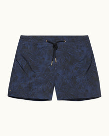 Setter Drawcord Midnight Navy Palmed Shorter-Length Drawcord Swim Shorts | Midnight Navy