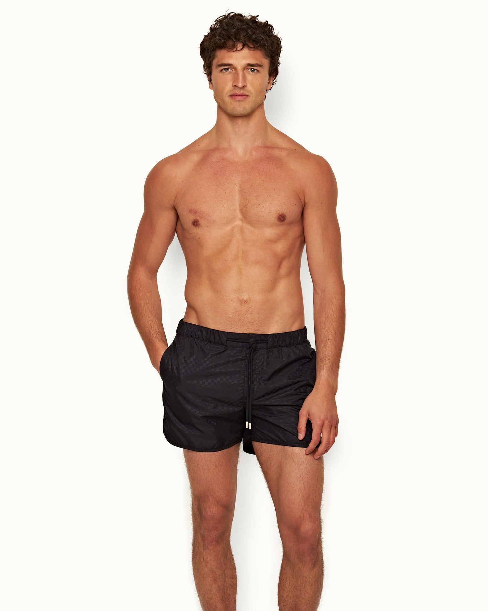 Night Iris Runner Checkerboard Shorter-Length Swim Shorts | Night Iris