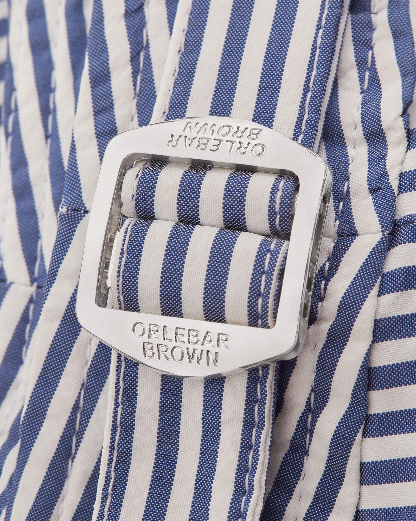 Setter Seersucker Shorter-Length Swim Shorts Woven In Italy in Blueberry/White Stripe | Blueberry/White Stripe