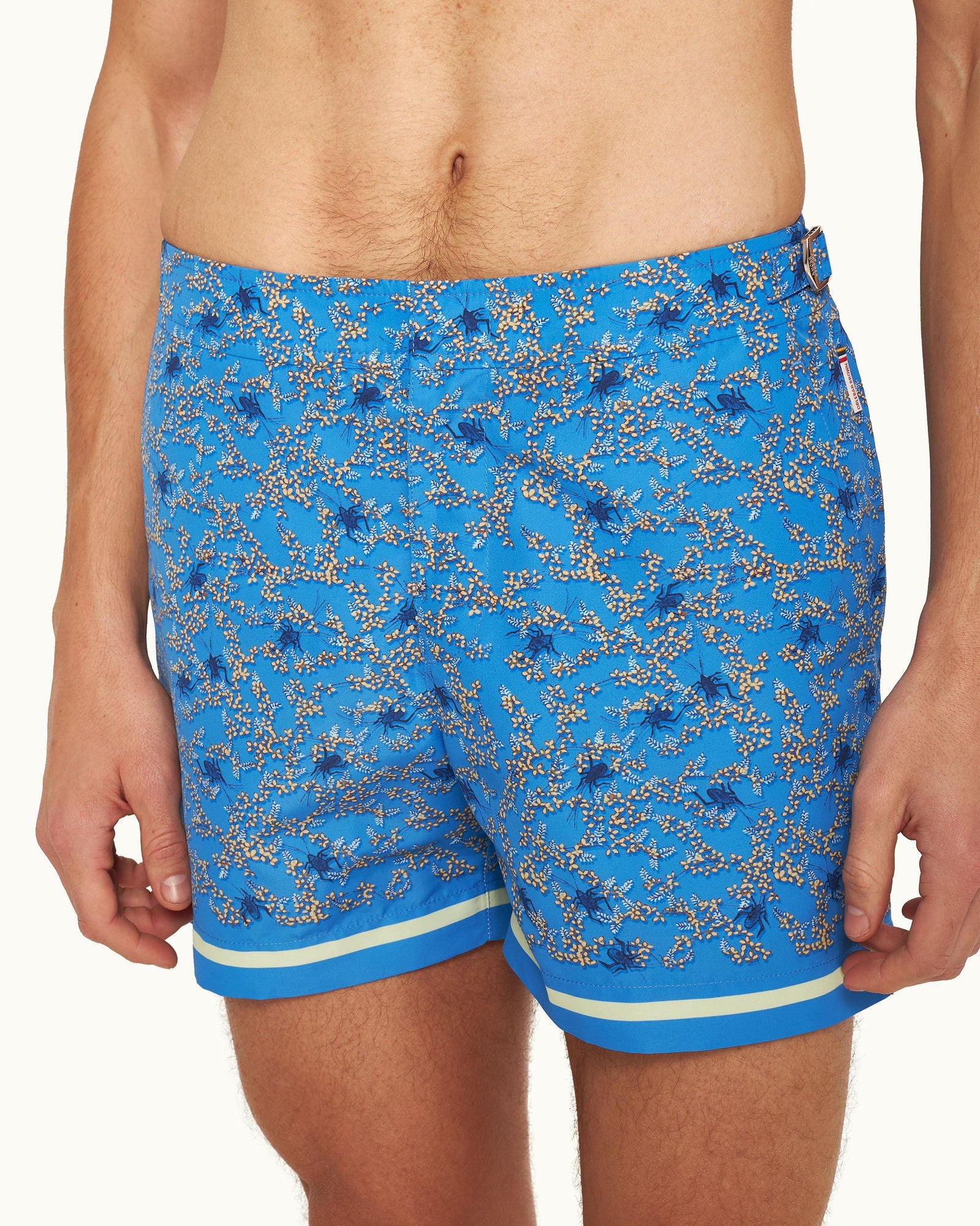 Setter Wonder Full Print Shorter-Length Swim Shorts Woven In France in Springfield Blue | Springfield Blue