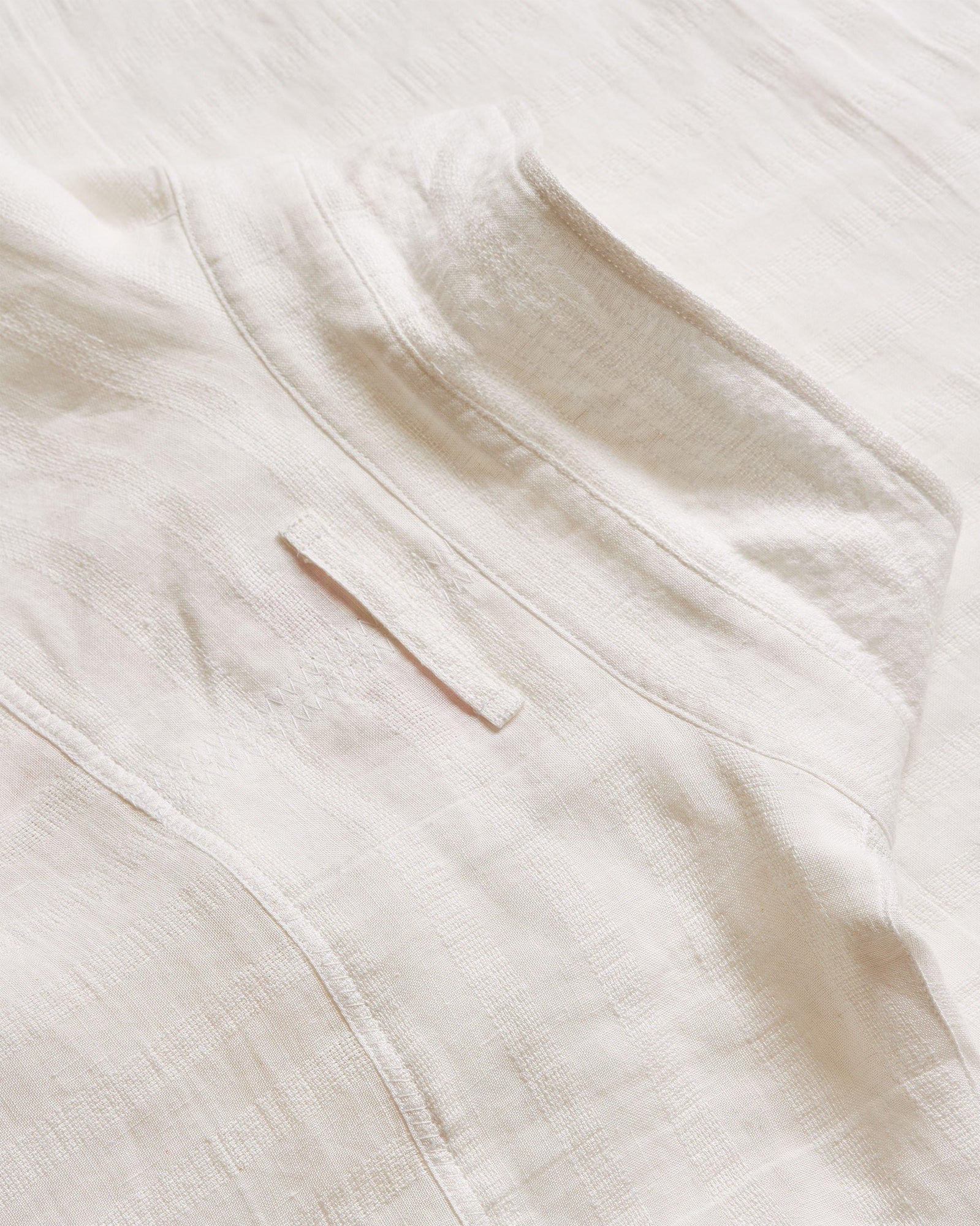 Linen Tonal Stripe Relaxed Fit Overhead Shirt Woven In Italy in Thasos Beach colour | Thasos Beach