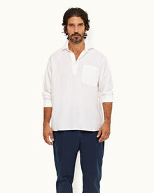 Shanklin White Easy Fit Cotton Overhead Shirt | White