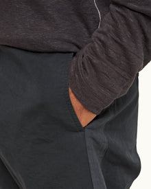 Shadow Relaxed Fit Side Panel Cotton-Linen Shorts | Shadow