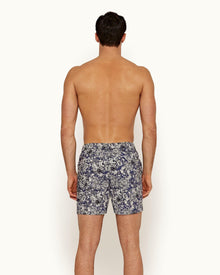Standard Blue Wash Full Bloom Mid-Length Drawcord Swim Shorts | Blue Wash
