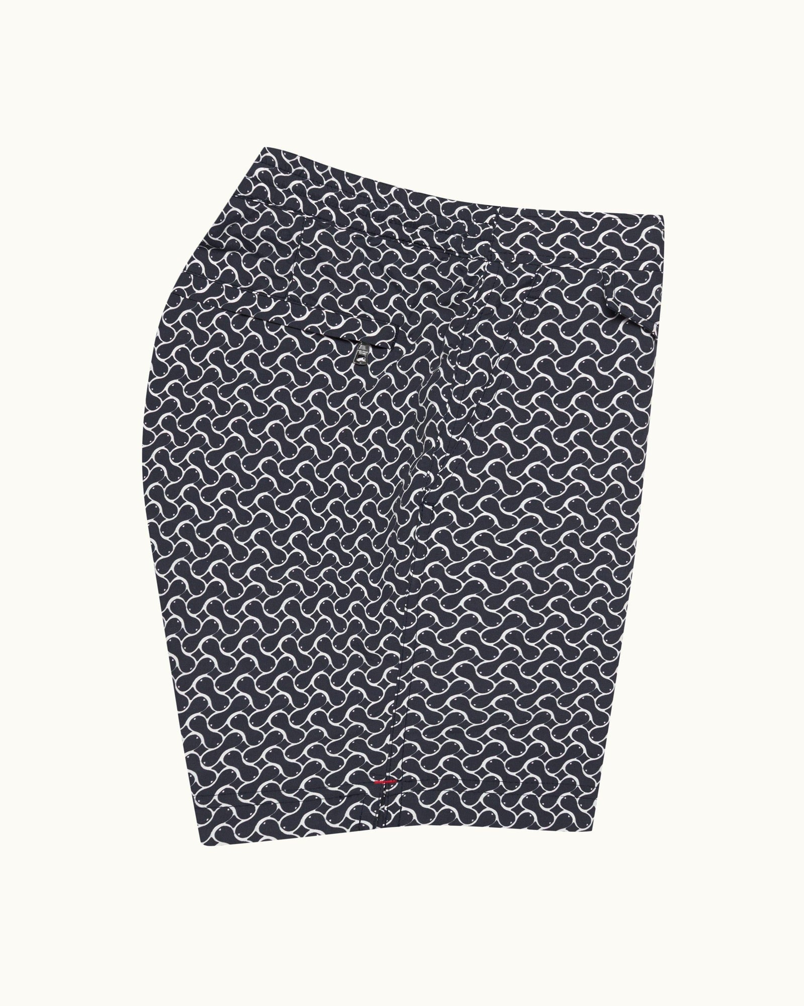 Standard Midnight Navy Geometric Mid-Length Drawcord Swim Shorts | Midnight Navy