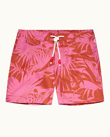 Candy Palmetto Print Mid-Length Drawcord Swim Shorts | Candy