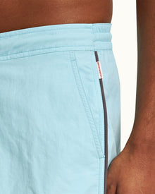 Clear Sky Piping Drawcord Mid-Length Swim Shorts | Clear Sky