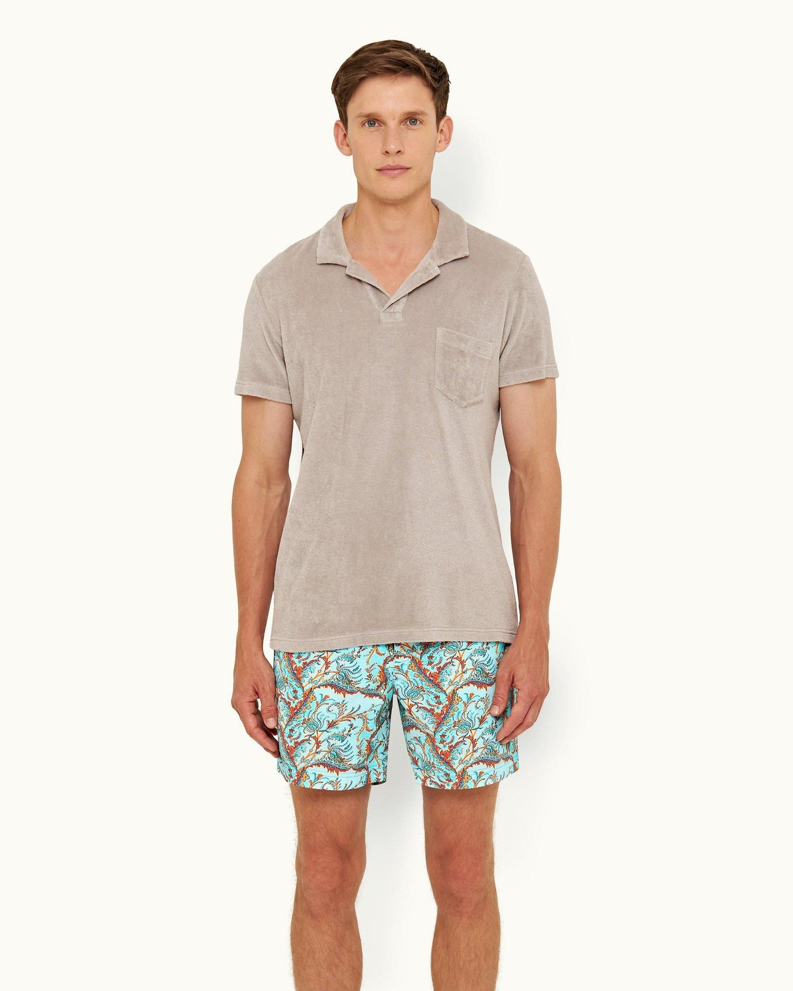 Multicolour Paisley Mid-Length Drawcord Swim Shorts | Multicolour