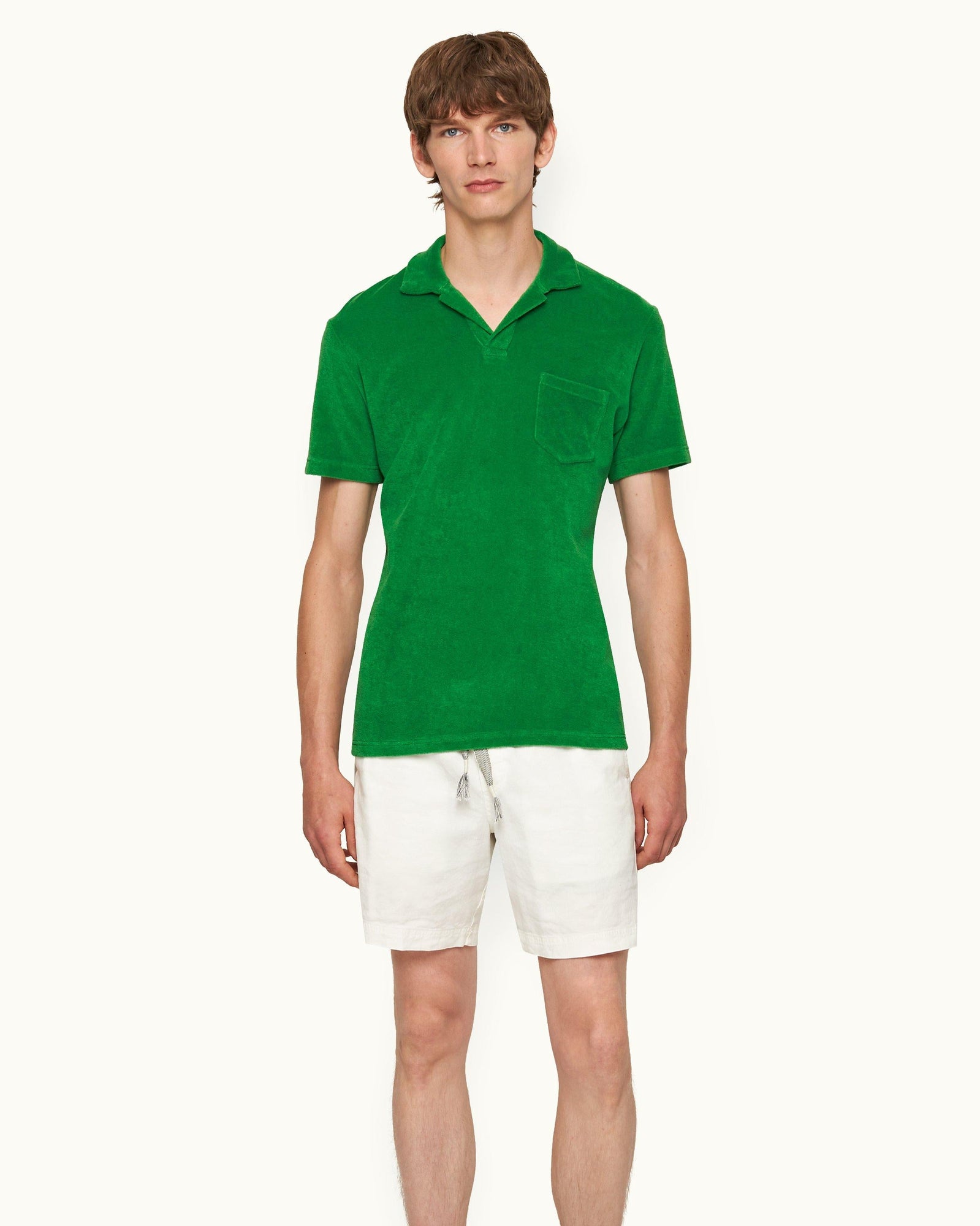 Coastal Garden Tailored Fit Organic Cotton Towelling Resort Polo Shirt | Coastal Garden