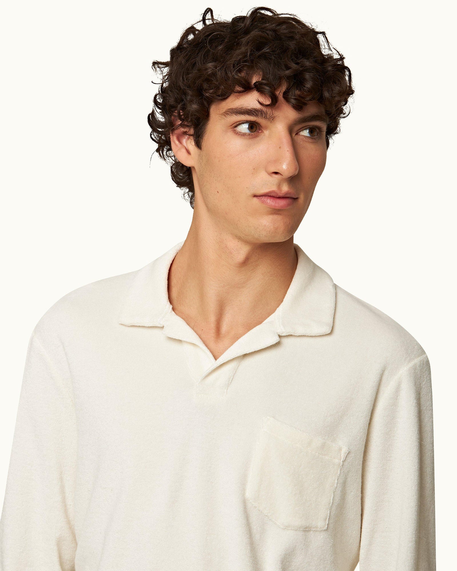 Men | Terry Towelling Polo | Cashew