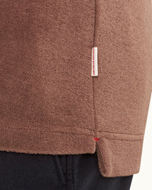 Terry Towelling Organic Cotton Towelling Resort Polo Shirt In Plum Wine Colour | Plum Wine