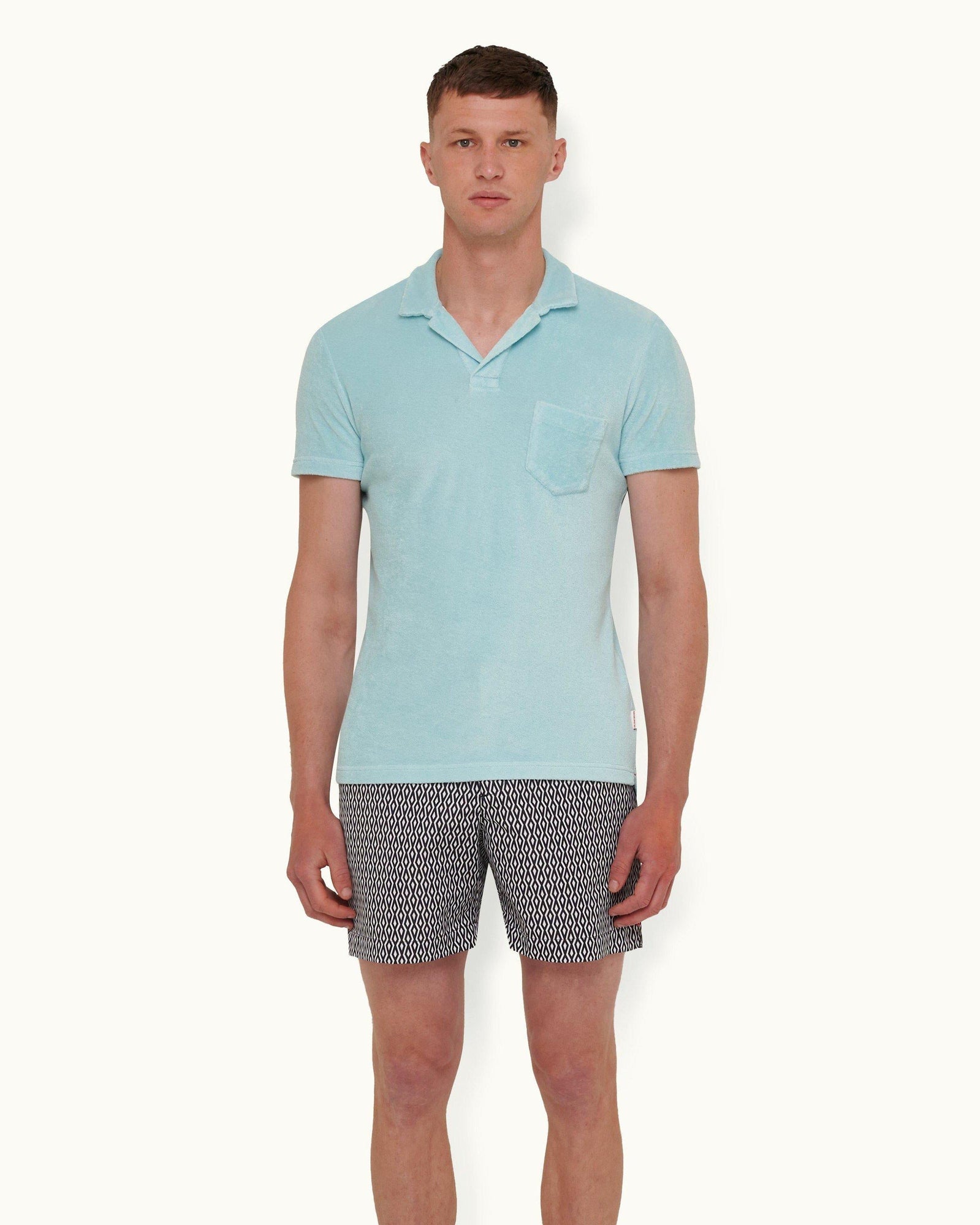 Terry Towelling Pool Tailored Fit Towelling Resort Polo Shirt | Pool