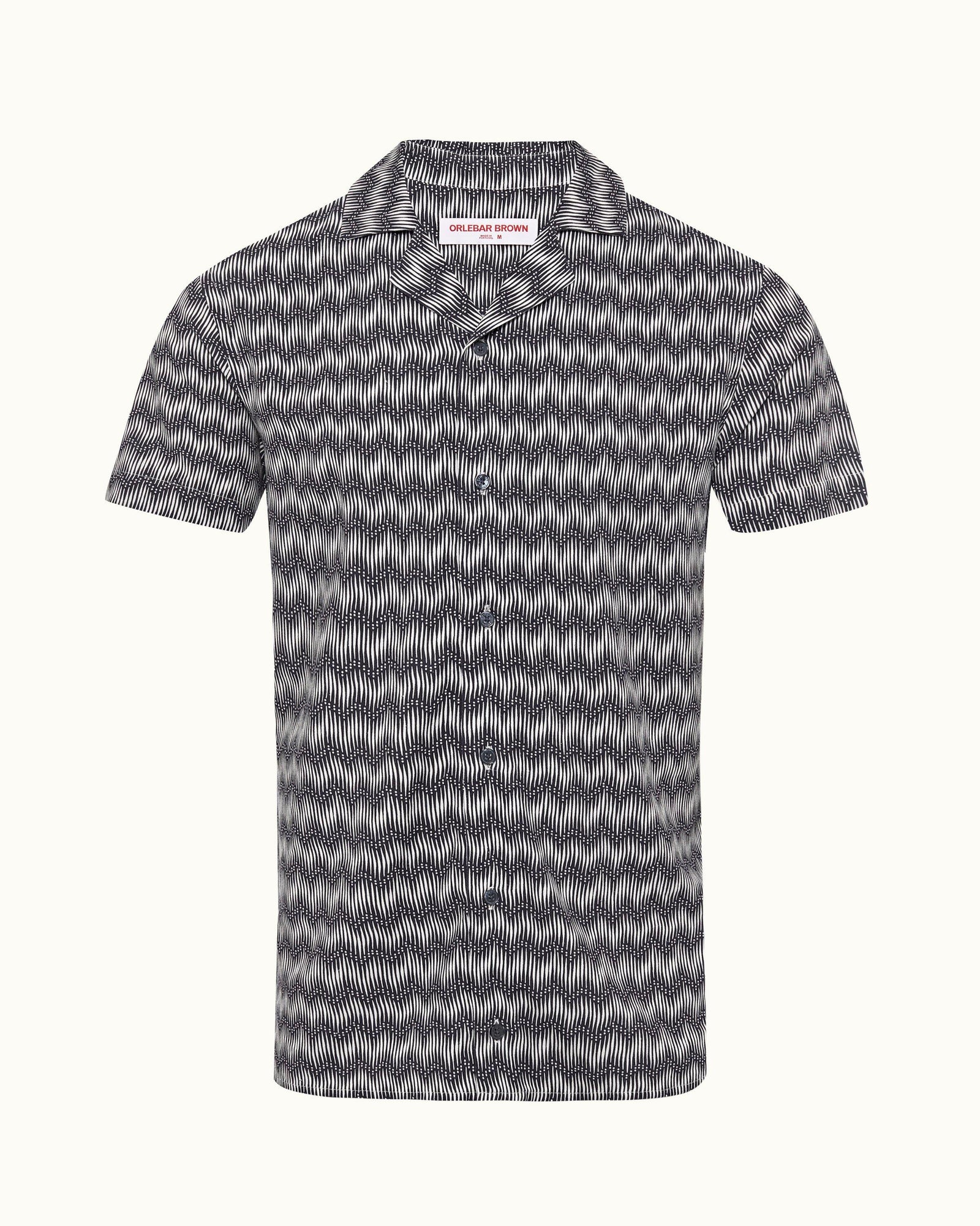 Night Iris/White Capri Collar Chevron Shirt | Night Iris/White