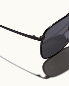 Tulum Satin Black Square Frame Sunglasses | Satin Black