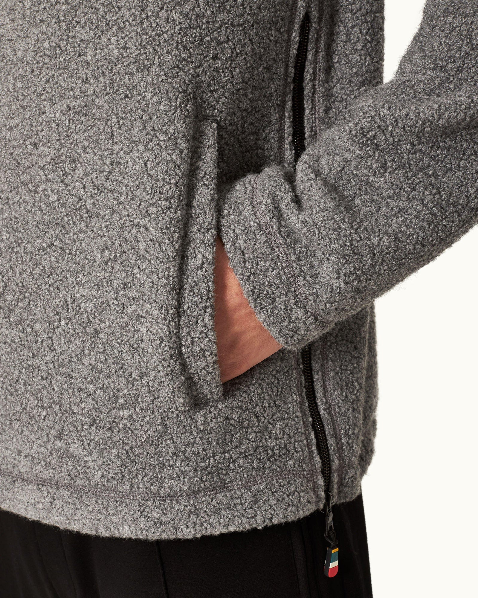 Vetle Grey Melange Relaxed Fit Hooded Fleece Sweatshirt | Grey Melange