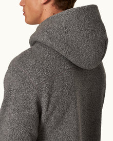Vetle Grey Melange Relaxed Fit Hooded Fleece Sweatshirt | Grey Melange