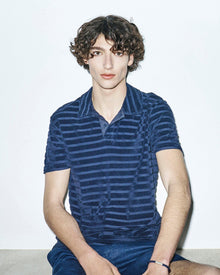 Doran Towelling Night Iris Classic Fit Towelling Polo Shirt | Night Iris