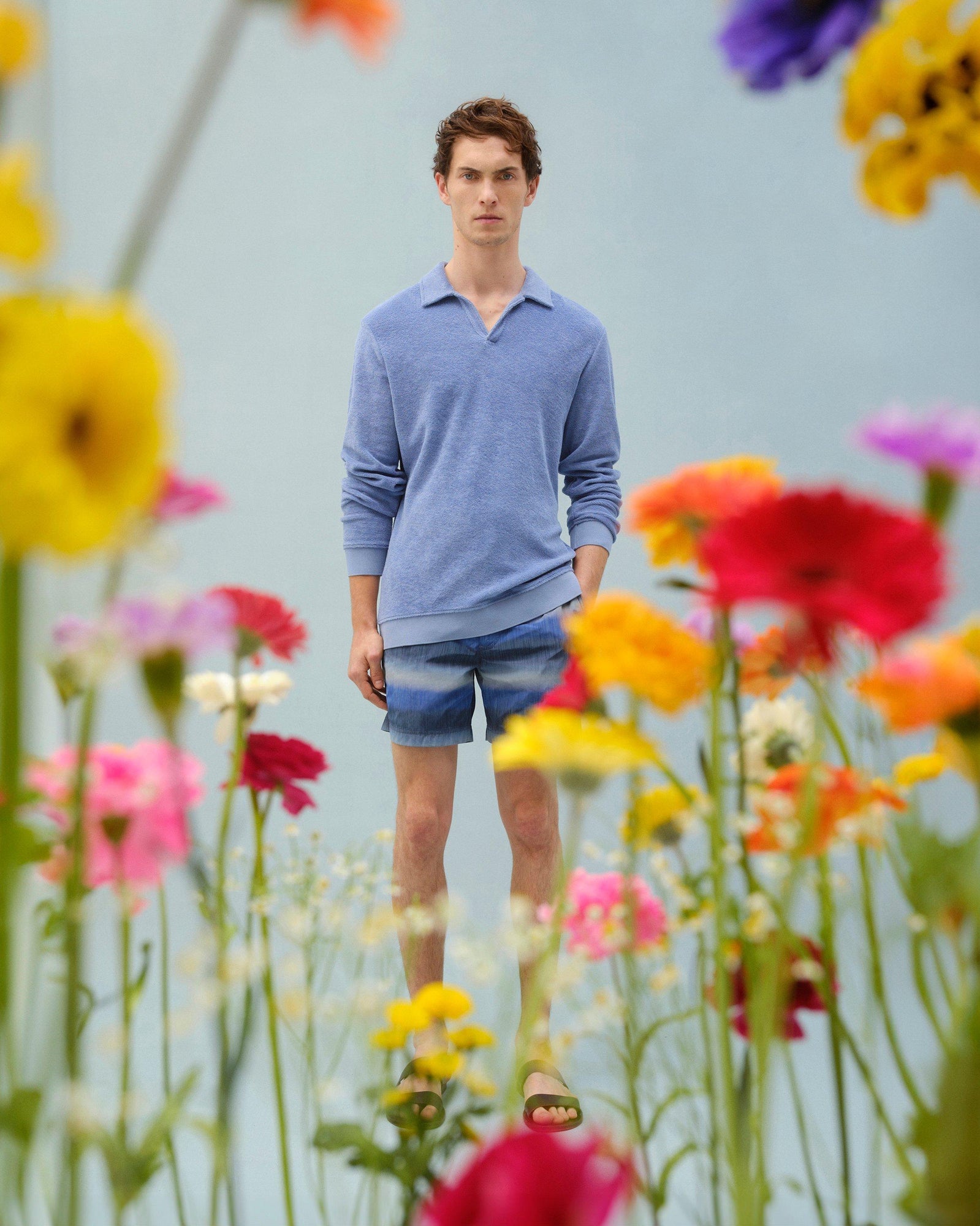 Mid-Length Swim Shorts In Night Iris Blue Fade | Night Iris