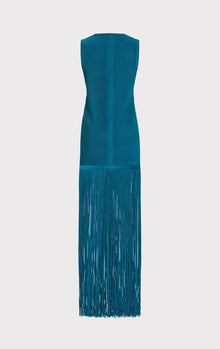 Ottoman Shadow Stripe Fringe Gown | Tidal Wave