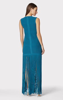 Ottoman Shadow Stripe Fringe Gown | Tidal Wave