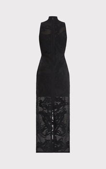 Sheer Jacquard Gown | Black