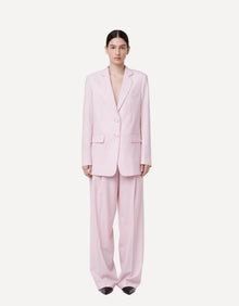 Another Tomorrow Oversized Blazer in Pale Pink – Wool Women's Jacket