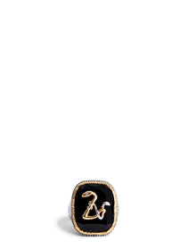Women | Zv Snake Signet Ring | Shiny Gun