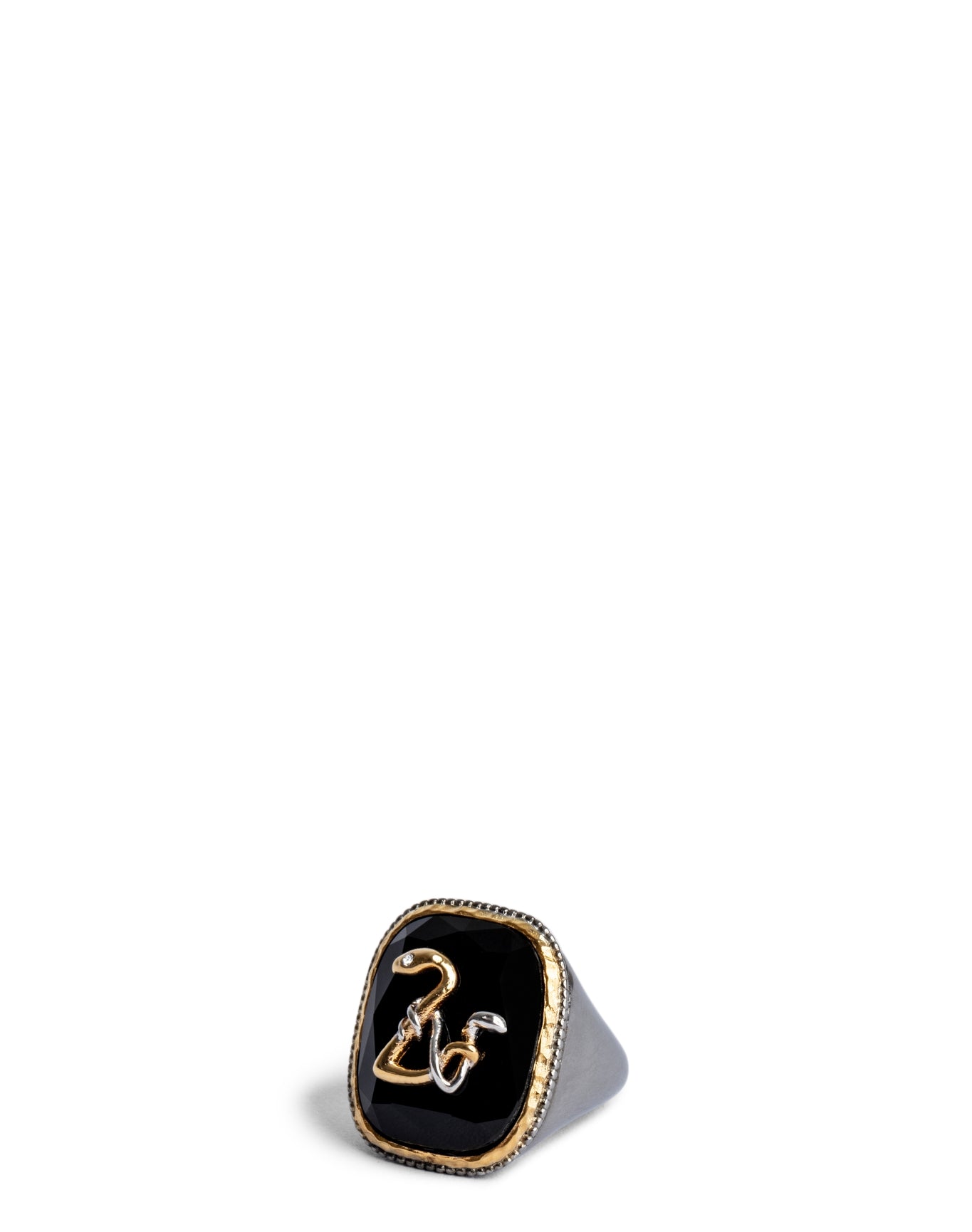 Women | Zv Snake Signet Ring | Shiny Gun