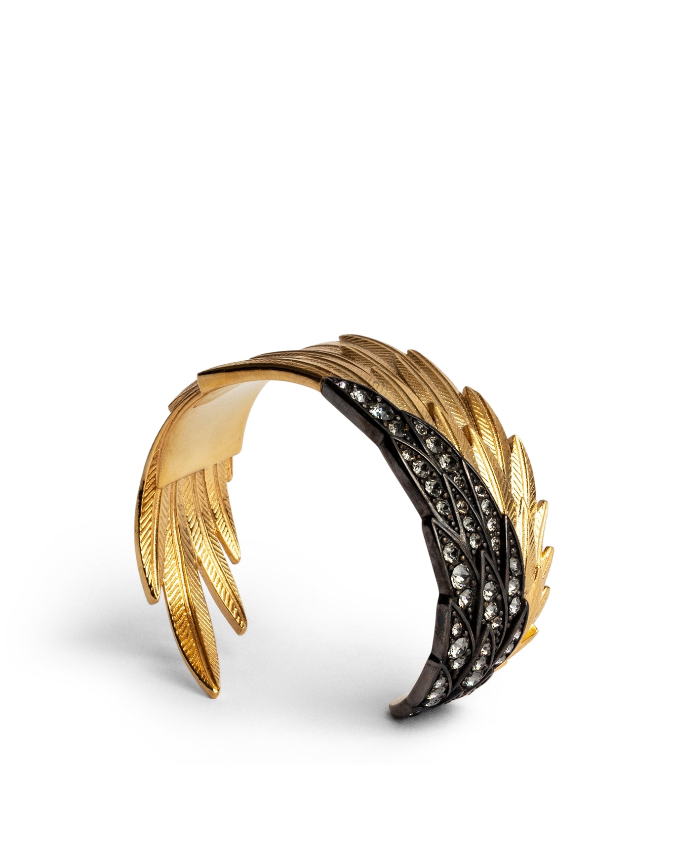 Women | Rock Feather Bracelet | Old Gold