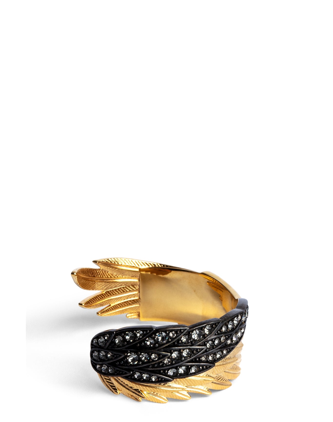 Women | Rock Feather Bracelet | Old Gold