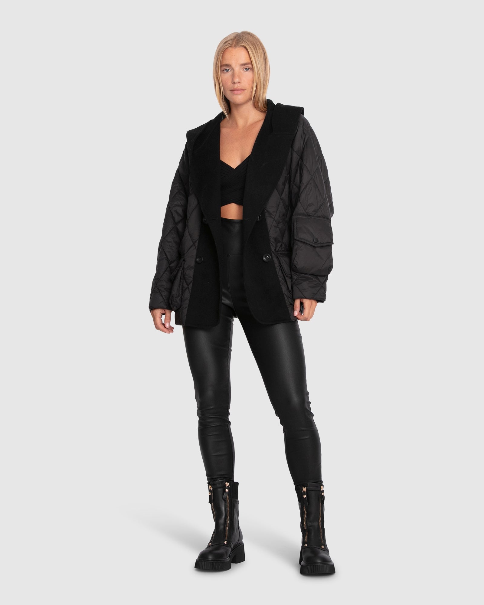 Women | Only You Quilted Utility Puffer Jacket | Black