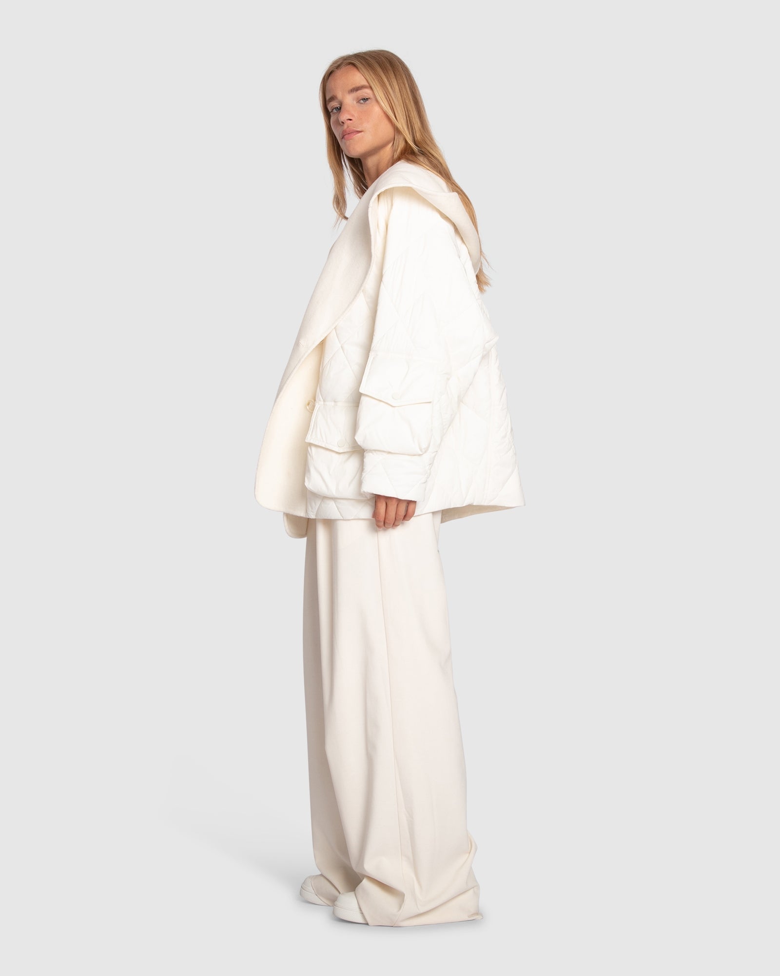 Women | Only You Quilted Utility Puffer Jacket | White