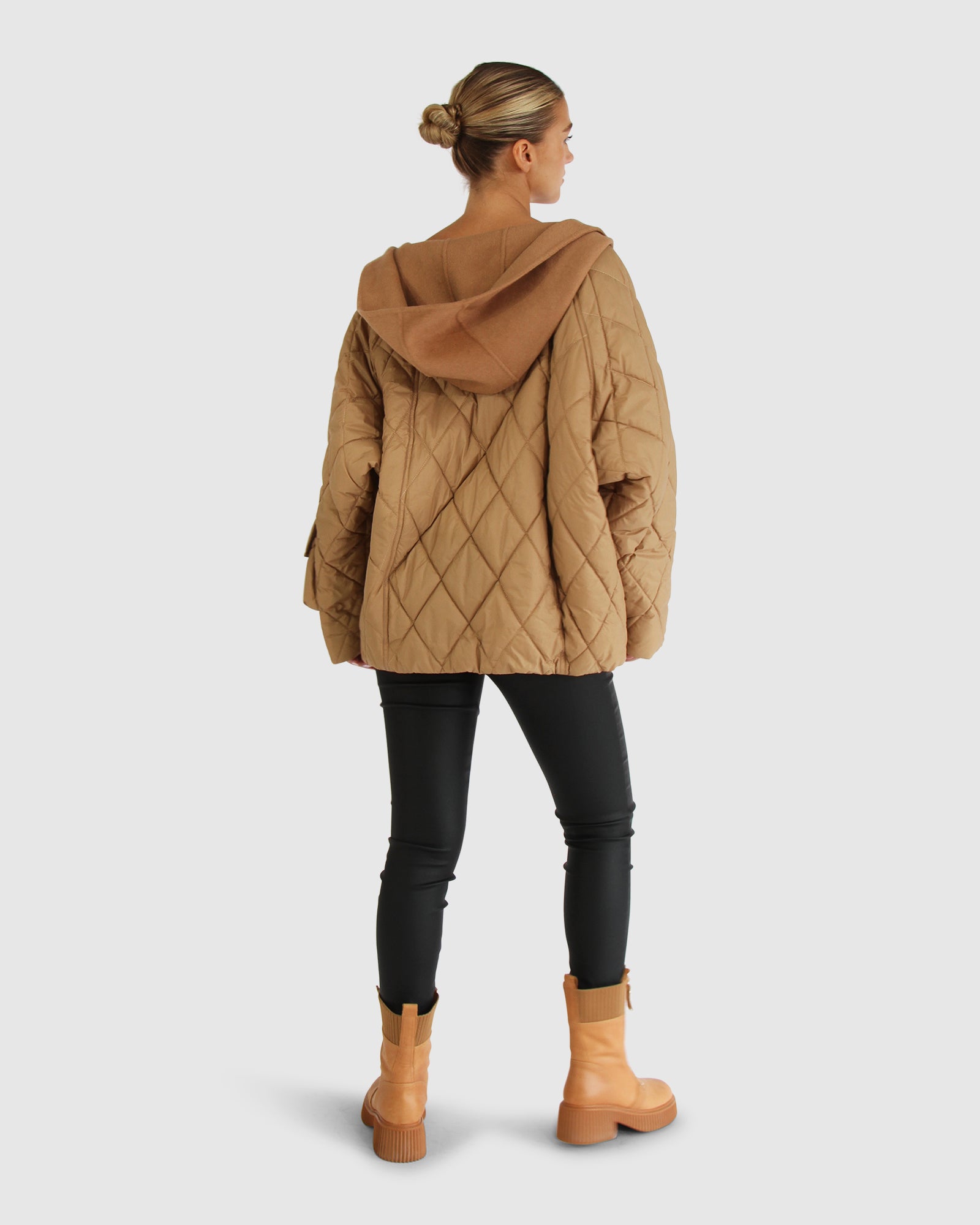 Women | Only You Quilted Utility Puffer Jacket | Camel